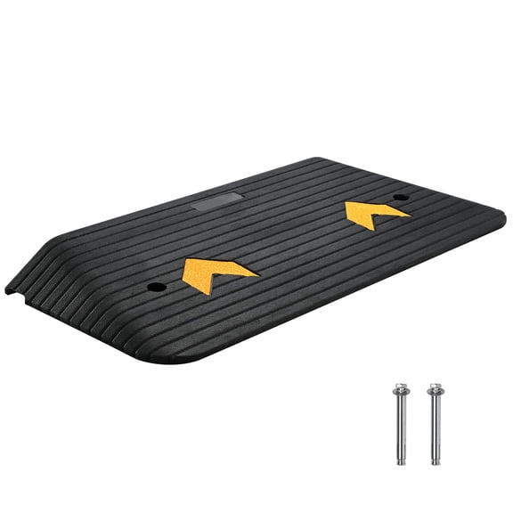 Heavy-Duty Rubber Threshold Ramp, 3 Inch High Doorway Ramp with Single Channel, Non-Slip Surface for Wheelchairs&Scooters, Supports 33069 lbs.