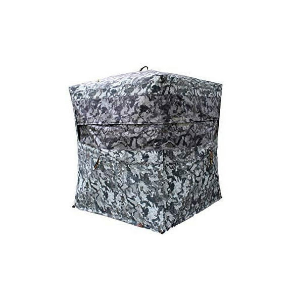 Muddy Infinity Camo Shadow Mesh Windows Black Backed Water Resistant Heavy-Duty 600 Denier Fabric Ground Blind, 2-Person