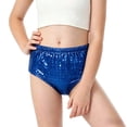 thumbnail image 3 of Lullu Girls Sequin Booty Shorts Stage Performance Shiny Dance Shorts, Blue, Sizes 3-17, 3 of 3