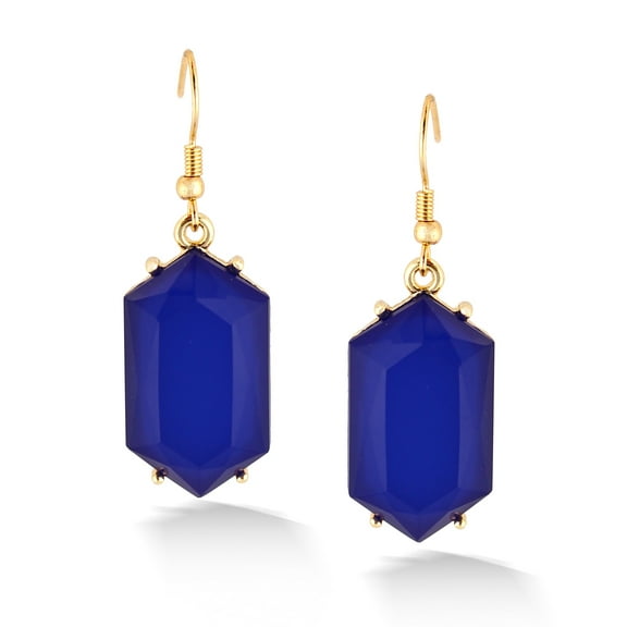 TAZZA WOMEN'S BLUE CRYSTAL DROP EARRINGS