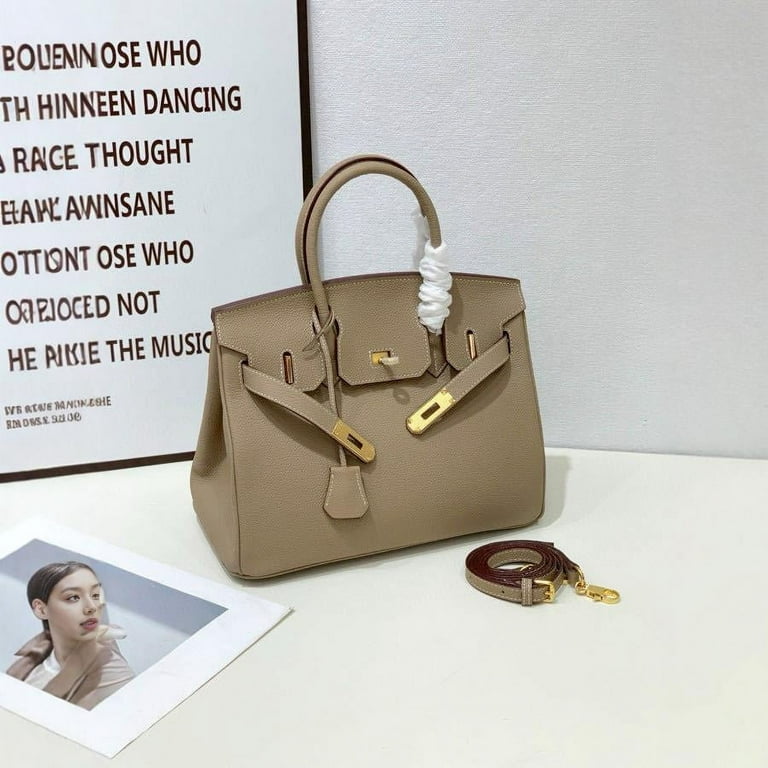 Birkin bag calfskin twig pattern 2024 new lock large capacity handbag Kelly bag shoulder messenger bag Walmart