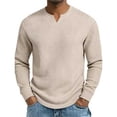 thumbnail image 3 of Long Sleeve Shirts for Men, Men's Waffle Long Sleeve Shirts V Neck Thermal Pullover Tops Knit Tshirt Casual Basic Lightweight Undershirt, 3 of 7