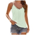 thumbnail image 1 of Camiseta sin mangas con cuello en V y encaje para mujer - Tirantes finos ajustables, blusa de verano holgada, tallas S-XL, 1 of 8