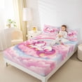 thumbnail image 3 of Erosebridal Unicorn Gifts Full Size Sheets For Unicorn Lover,Pink Magic Animal Bed Sheets For Kids Girls 4 Pieces, 3 of 6