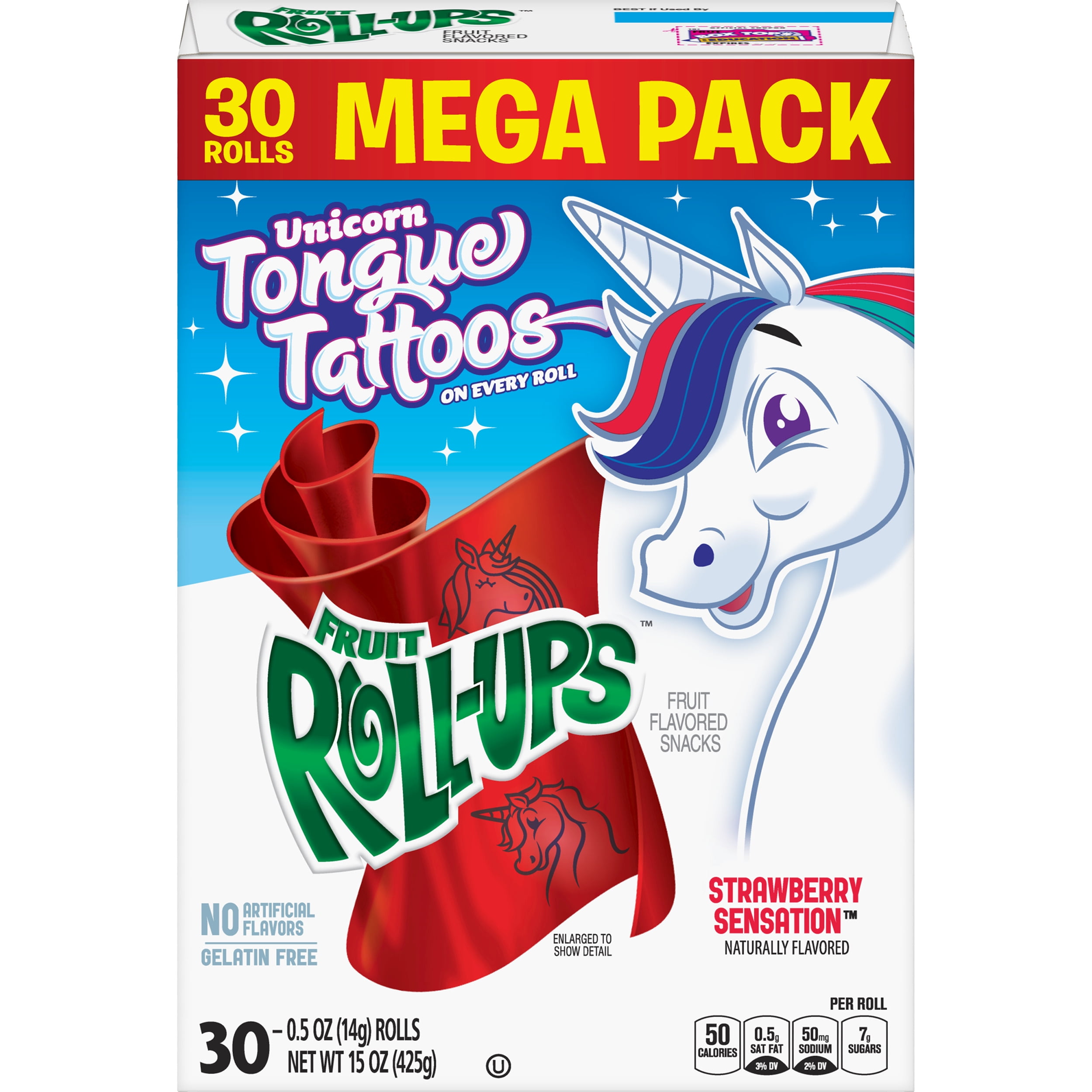 Fruit Snacks Fruit RollUps, Strawberry Sensation, 15 oz