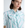 thumbnail image 4 of Free Assembly Women's Tie Neck Striped Cotton Mini Dress, Sizes XS-4X, 4 of 5