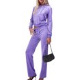thumbnail image 3 of Scyoekwg Womens Two Piece Sets Fall Outfits Long Sleeve Sweatshirt Long Pants Casual Matching Outfits Fashion Sweatsuit Tracksuit (Purple,S), 3 of 7