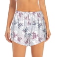 thumbnail image 2 of Xecao's Lilies Flowers for a double-layer running short for women, perfect for gym, tennis, and more, featuring a convenient pocket., 2 of 9