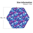 thumbnail image 2 of Rateoe blue Skull purple flower Drawing Drink Coasters Set of 4 Leather Coasters Spill Protection for Table Desk,Durable and Non Slip Leather Coaster ,4 Inches Drink Mats-Hexagon, 2 of 6