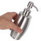 thumbnail image 2 of GOOHOCHY Dispensador de jabón y loción ovalado de metal para baño y cocina (plateado), 2 of 8