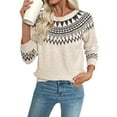 thumbnail image 3 of Female Vintage Fair- Sweaters Nordic Colorful Long Sleeve Winter Pullover -Norwegian Knit Top Color S, 3 of 10