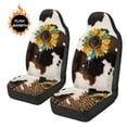thumbnail image 3 of Uorisanigo 2pcs Front Seat Covers, Leopard Sunflower Cow Print High Back Bucket Seat Covers Soft Fluffy Furry Automotive Interior Accessories Universal Fit for Most Sedan, Truck and SUV, 3 of 7