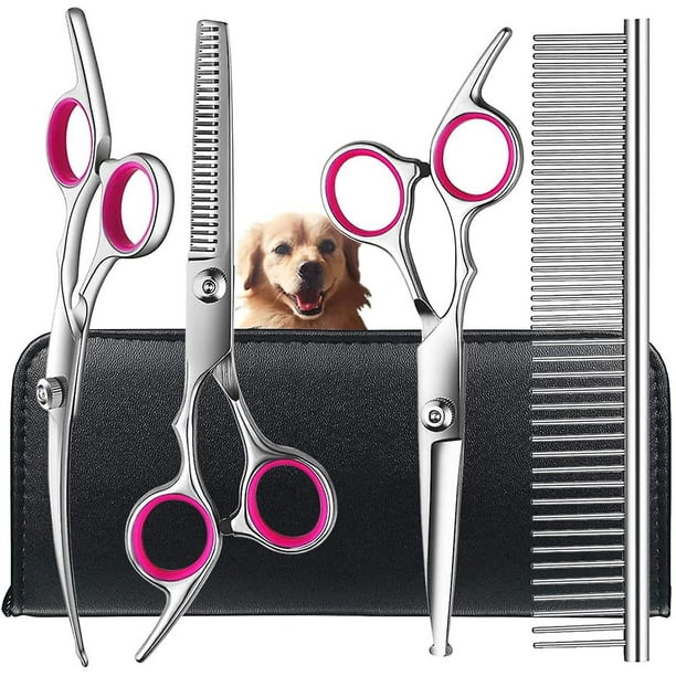 Dog Grooming Scissors Kit With Safety Round Tip Stainless Steel Professional Dog Grooming Scissors Set For Long And Short Hair Of Dog Cat Pets Walmart