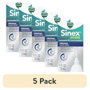 (5 pack) Vicks Sinex Severe Original Nasal Spray, Decongestant Medicine, Relief from Stuffy Nose due to Cold or Allergy, & Nasal Congestion, Sinus Pressure Relief, 0.5 fl oz
