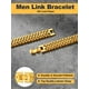 thumbnail image 5 of Pulsera U7 chapada en oro de 18 quilates, 12 mm de ancho, para hombre, 5 of 9
