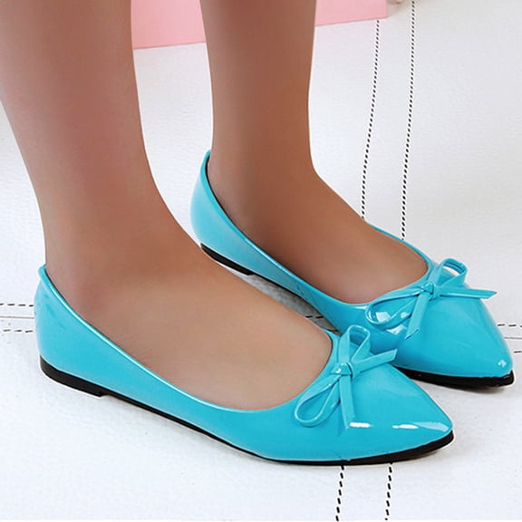 Vedolay Ladies Flat Casual Shoes Women's Comfort Loafers,Classic Slip on Flat Shoes for Ladies,Blue 7