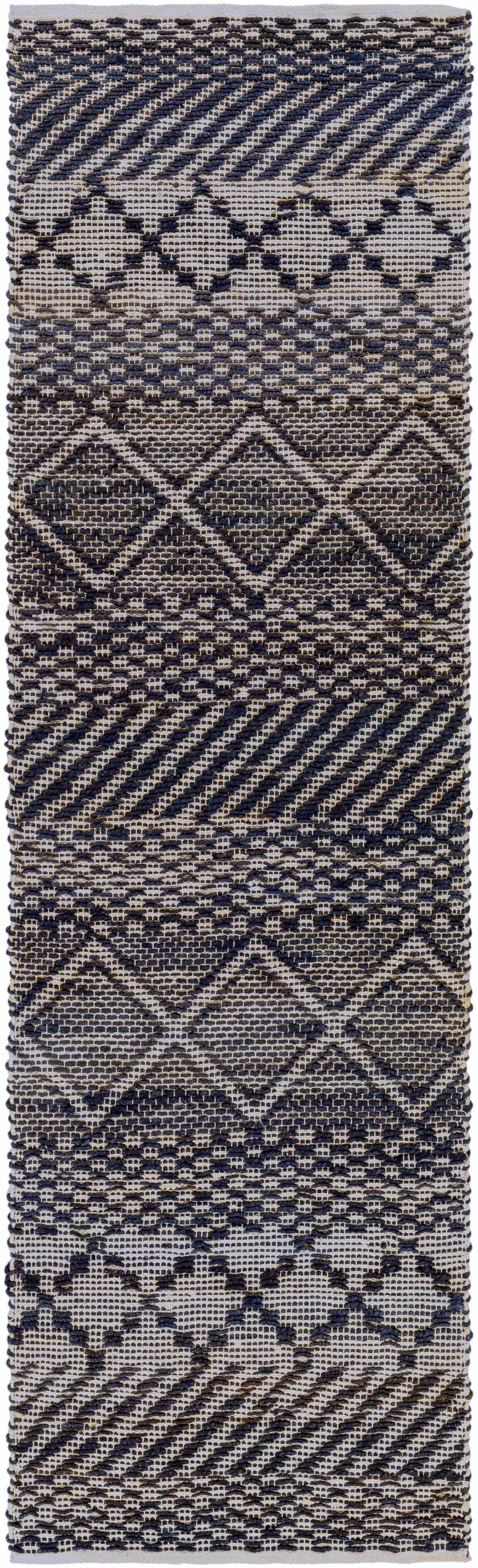 Hauteloom Bunclody Jute Living Room, Bedroom Area Rug - Bohemian, Transitional - Navy, Peach - 5' x 7'6"
