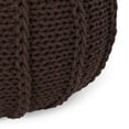 thumbnail image 4 of GDF Studio Agatha Modern Knitted Cotton Round Pouf, Brown, 4 of 7