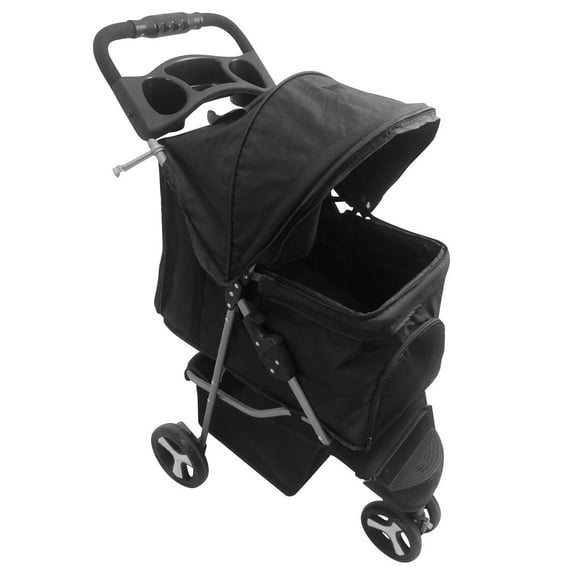 REKHH Dog Stroller Pet Travel Carriage 3 Wheeler with Foldable Carrier Cart W/Cup Holder for Small Medium Dogs Cats