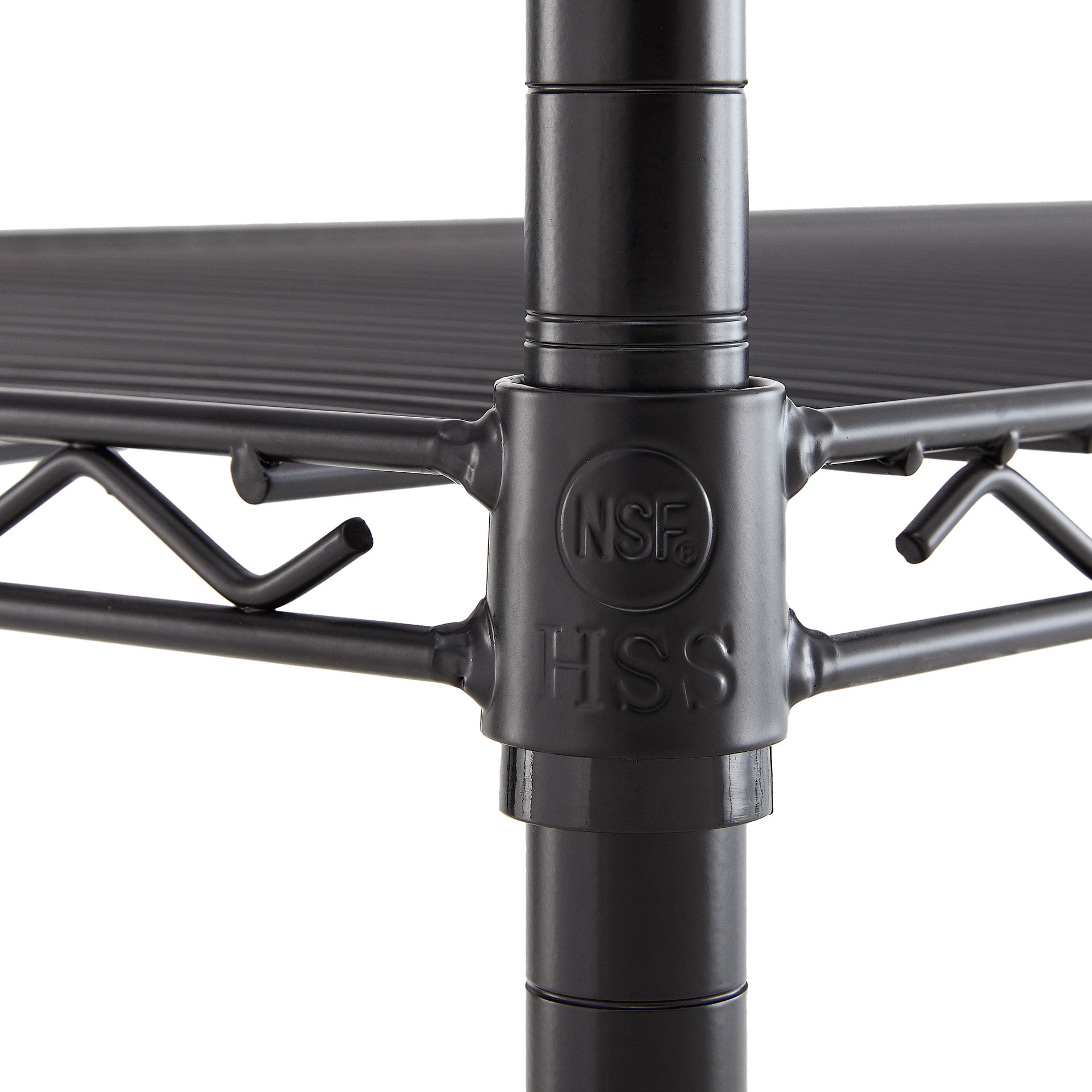 Hyper Tough Black Wire Shelf 5-Tier Heavy Duty 72"H x 48"W x 24"D, 4000lb Total Capacity