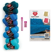 Red Heart® Weekend Speedy Crochet Throw Kit, Cool Blues