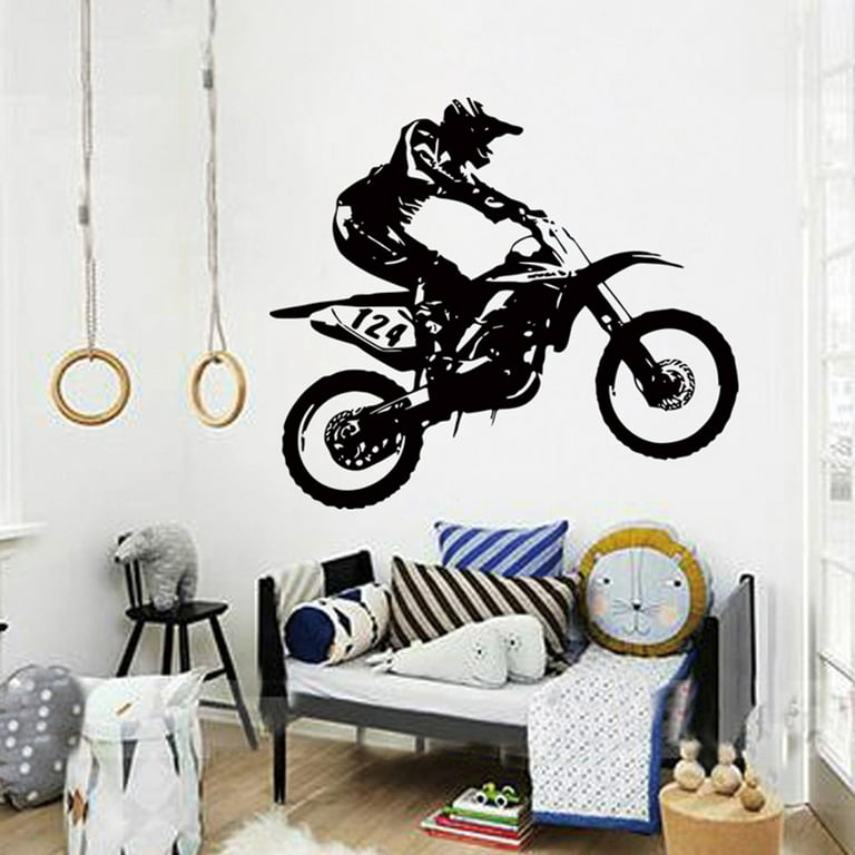 Dengmore 53cm*60cmMotorbike Motocross Wall Stickers Art Room Removable  Decals for Home Decor 