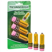 TICONDEROGA Erasers, Pencil Shaped, Latex-Free, Yellow, 1-3pak (38953)