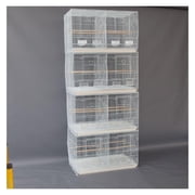 JTAOT Lot of 4 Breeding Cage with Dividor 30x18x18 for Parakeet Canary Finch Loverbird (White)