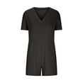 thumbnail image 4 of BUIgtTklOP Women's Solid Oversized Casual Rompers Summer Outfits Workout Hot Short Tee Rompers V Neck Loose Short Sleeve Jumpsuit With Pocket, 4 of 6