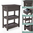 thumbnail image 7 of Side Table Living Room, Narrow End Table with Drawer and Shelf, 3-Tier Sofa End Table for Small Space, Bed Room Office, Brown, 7 of 7