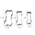 thumbnail image 3 of Service3 Pieces Dog Bone Cookie Cutters Set, Dog Treats Cookie Cutter, Dog Bone Shapes Cutters, Homemade Dog Biscuit Treats Cutters, Coated with Soft PVC for Protection, 3 of 4