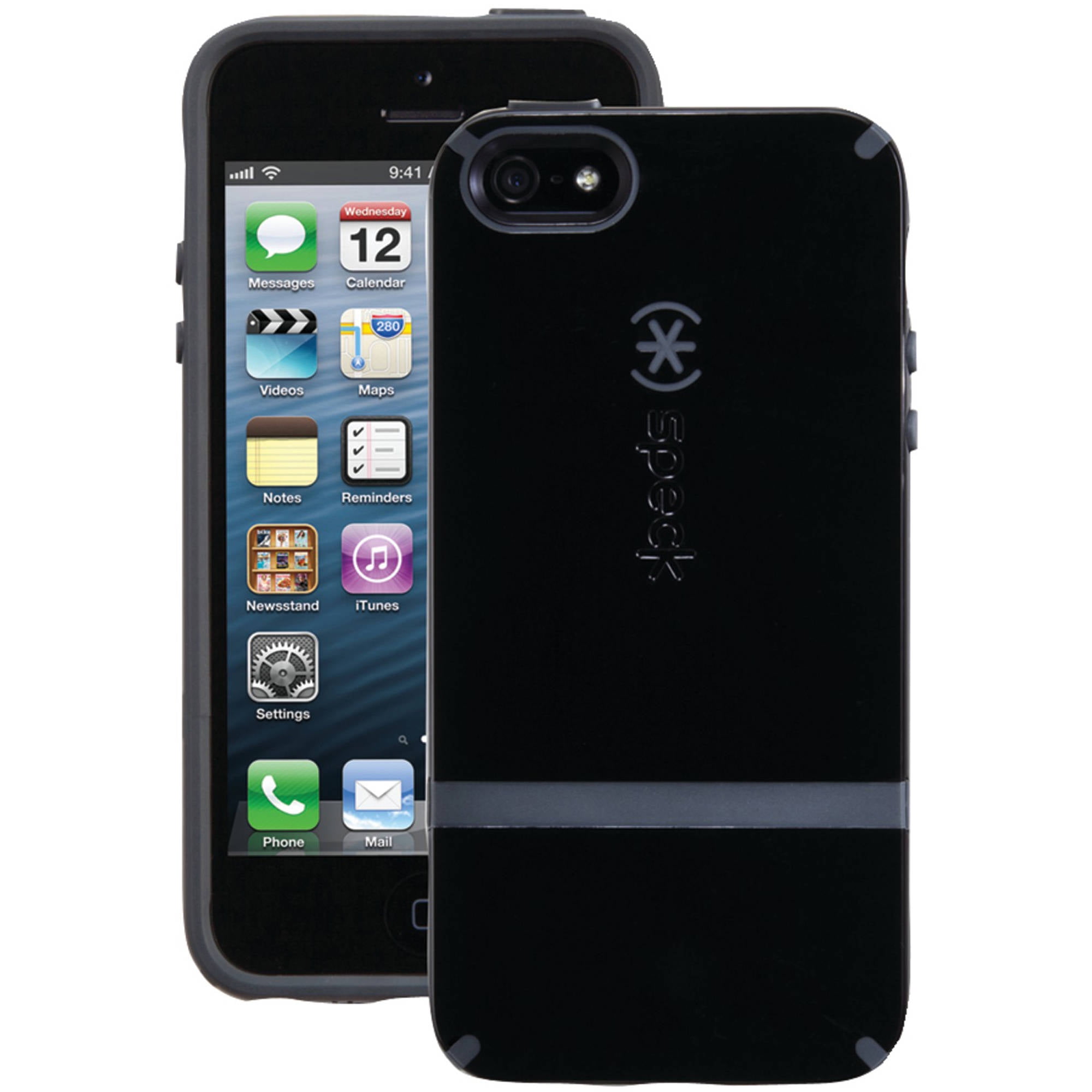 Speck Spk A0659 Candyshell Flip Dockable Case For Iphone 5 5s Black Grey Walmart Com Walmart Com