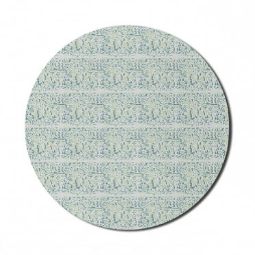 Abstract Mouse Pad for Computers, Retro Pixel Art Style Polka Dots and Points Circles on Pastel Backdrop Pattern, Round Non-Slip Thick Rubber Modern Mousepad, 8" Round, Multicolor, by Ambesonne