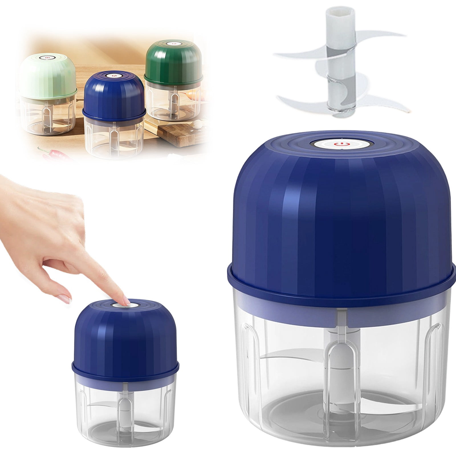 XKHZJL Electric Garlic Chopper, Portable Veggie Chopper,Garlic Grinder Masher Onion Chopper, Cordless Food Processor for Ginger, Chili, Fruit, Meat,etc