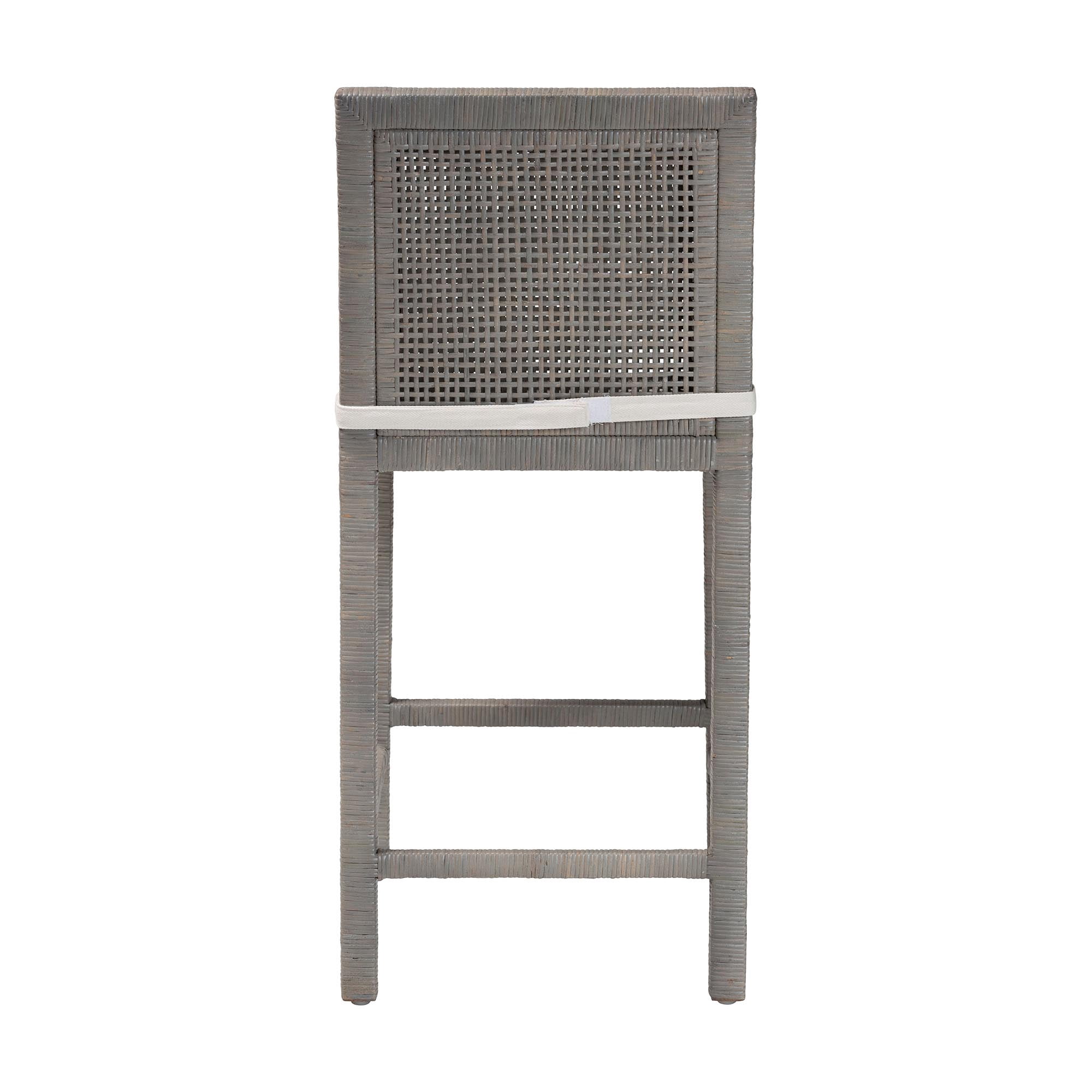 bali & pari Sofia Boho Counter Stool, Counter Height, Seat Height of 27", French Grey