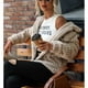 thumbnail image 2 of Women Fleece Coat, Women Fluffy Fuzzy Coat Thickened Pure Color Stripes Long Sleeve With Pockets For Female For Shopping, 2 of 8