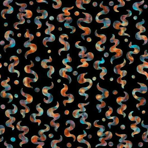 Quilting Treasures Dan Morris Cafe All Day Swirl Black 100% Cotton Fabric sold by the yard