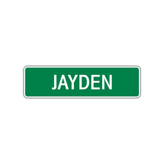 Jayden Girls Children Indoor Outdoor Unique Name Letter Printed Label Wall Plaque Decoration Aluminum Metal Sign 4"x13.5"