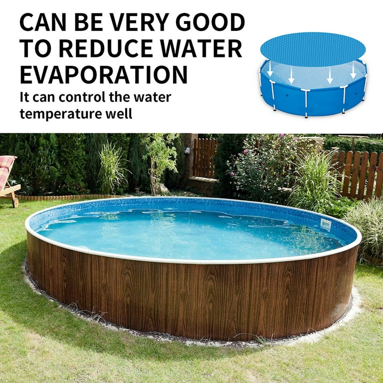 Round Easy Set Pool Cover & Rectangular Pool Cover Solar Swimming Pool Cover Weatherproof Dust Cover Vinyl Round Tarpaulin for Family Garden Pools