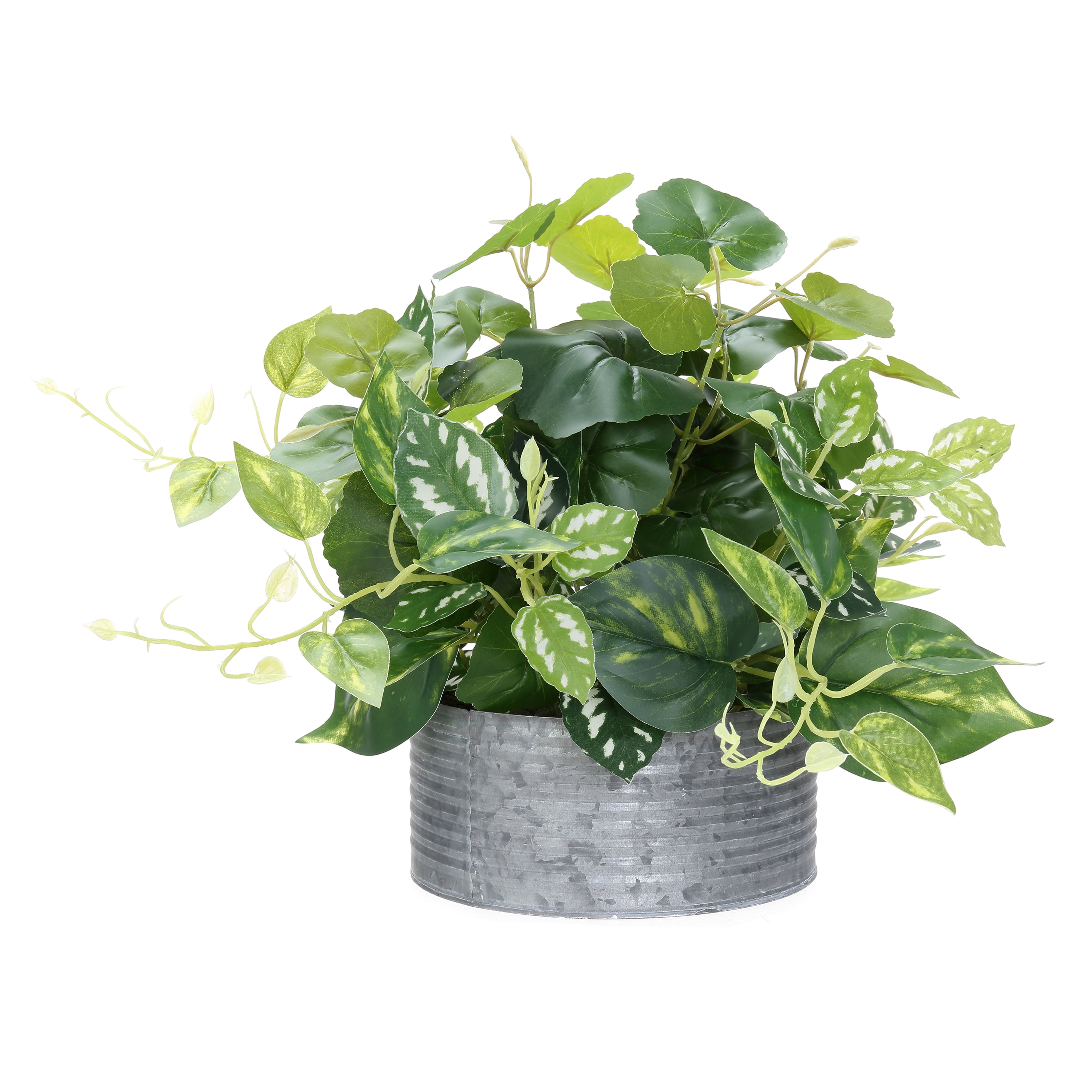 Mainstays 12" Green Artificial Ivy Plant in Silver Galvanized Container