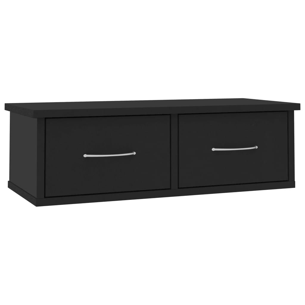 Kepooman Modern Display Shelf, Wall Mounted Shelf for Home, Display Storage Unit with 2 Drawers, Black Kepooman Modern Display Shelf, Wall Mounted Shelf for Home, Display Storage Unit with 2 Drawers, Black