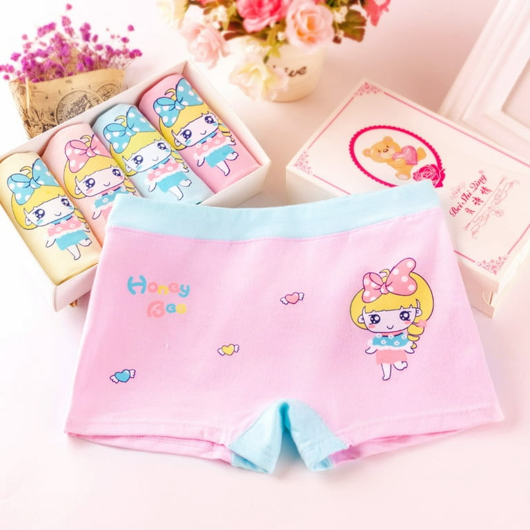 Cute Cartoon Candy Cat Child Girls Underwear Kids Pretty Boxer Briefs Soft  Cotton Teenagers Panties Underpants