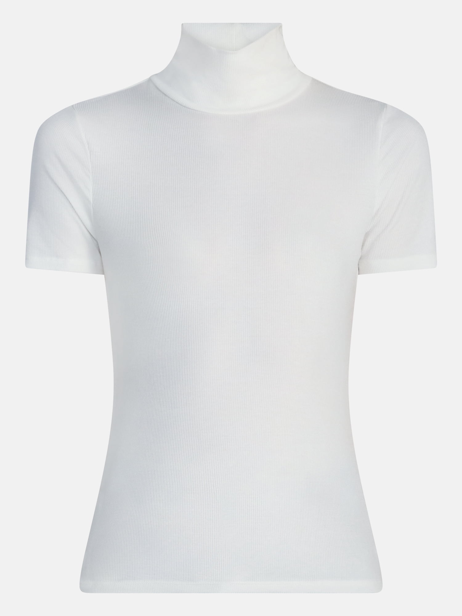Scenario Women's Turtleneck Top with Short Sleeves, Sizes XS-XXXL