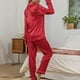 thumbnail image 4 of Conjunto de pijama suave para mujer, ropa de dormir sedosa, pijama de fiesta de manga larga, 4 of 5