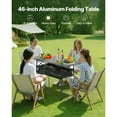 thumbnail image 2 of KFFKFF Folding Camping Table, Portable Aluminum Side Table with Adjustable Height, Lightweight Design, Includes Storage and Carry Bags, Ideal for Outdoor BBQs, Picnics, Tailgating, and Travel, Black, 2 of 9