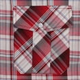 thumbnail image 6 of Coevals Club Men's Western Shirt Cowboy Plaid Country Pearl Snap Button Short Sleeve Two Pockets Work Shirts 27 Red White 3X-Large, 6 of 8