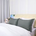 thumbnail image 3 of PiccoCasa 2 Pack 1800 Microfiber Oxford Pillowcases,  Queen Grey, 3 of 7