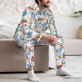 thumbnail image 7 of Naloa Stamp Men’s Pajamas Set - Long Sleeve Button Down Sleep Shirt and Pajama Bottoms Sleepwear Set-X-Large, 7 of 7