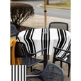 thumbnail image 5 of Outdoor Tablecloth with Umbrella Hole for Patio/Picnic/Party/Camping, Black Striped Waterproof Table Cloth Square Cover Washable, Farmhouse Aesthetic Modern Stripes (60"x 60"), 5 of 9