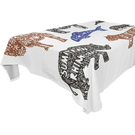 

POPCreation Illustration Endangered Species Tablecloth 60x104 inches